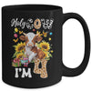 Holy Cow I'm 4 Years Old Farm Cow Sunflowers 4th Birthday Mug | siriusteestore
