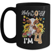 Holy Cow I'm 4 Years Old Farm Cow Sunflowers 4th Birthday Mug | siriusteestore