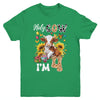 Holy Cow I'm 4 Years Old Farm Cow Sunflowers 4th Birthday Youth Shirt | siriusteestore