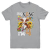 Holy Cow I'm 4 Years Old Farm Cow Sunflowers 4th Birthday Youth Shirt | siriusteestore