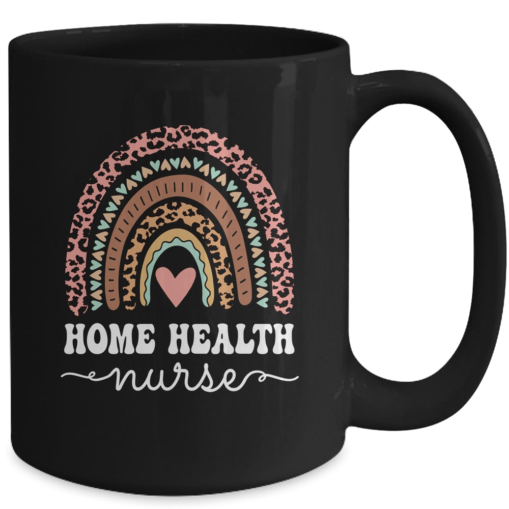 Home Health Nurse Home Care Nursing Rainbow Leopard Mug | siriusteestore