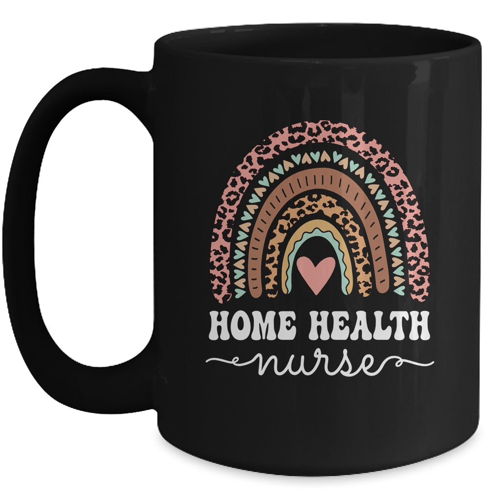 Home Health Nurse Home Care Nursing Rainbow Leopard Mug | siriusteestore