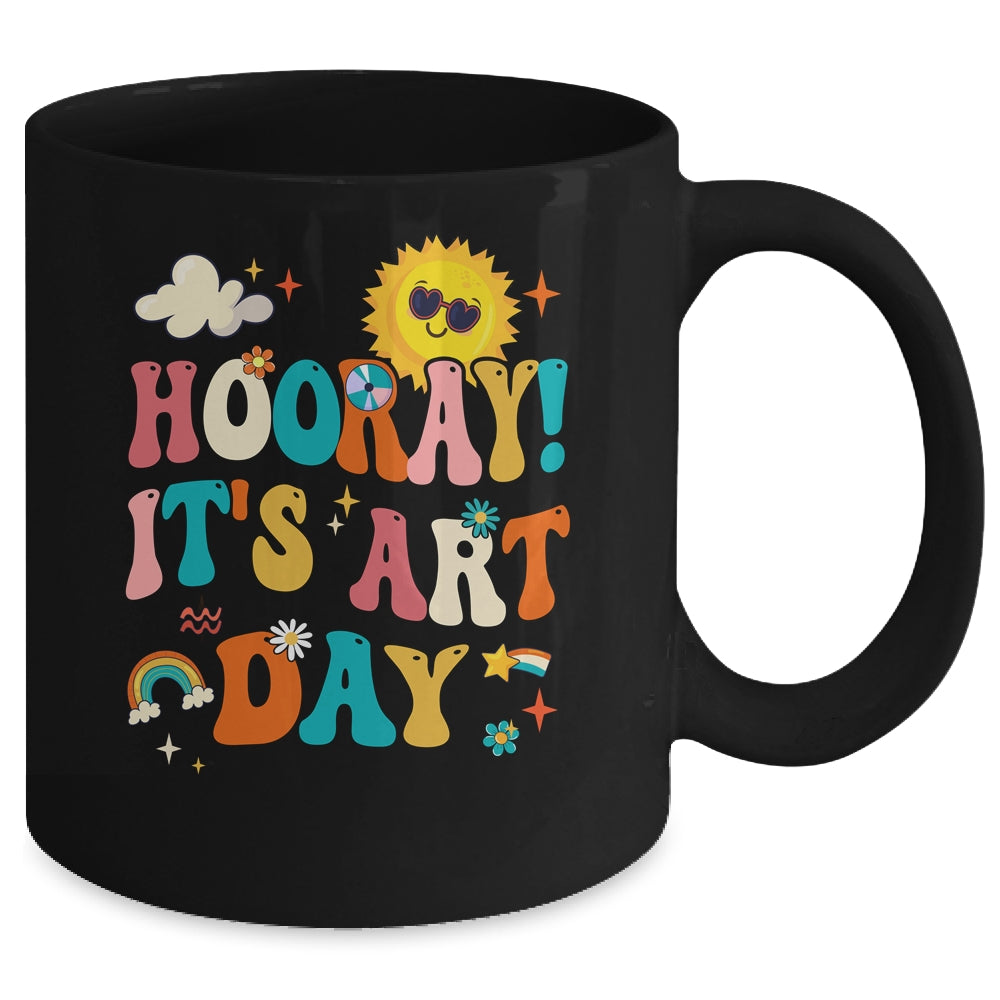 Hooray It's Art Day Art Teacher Rainbow Cute Student Teacher Mug | siriusteestore