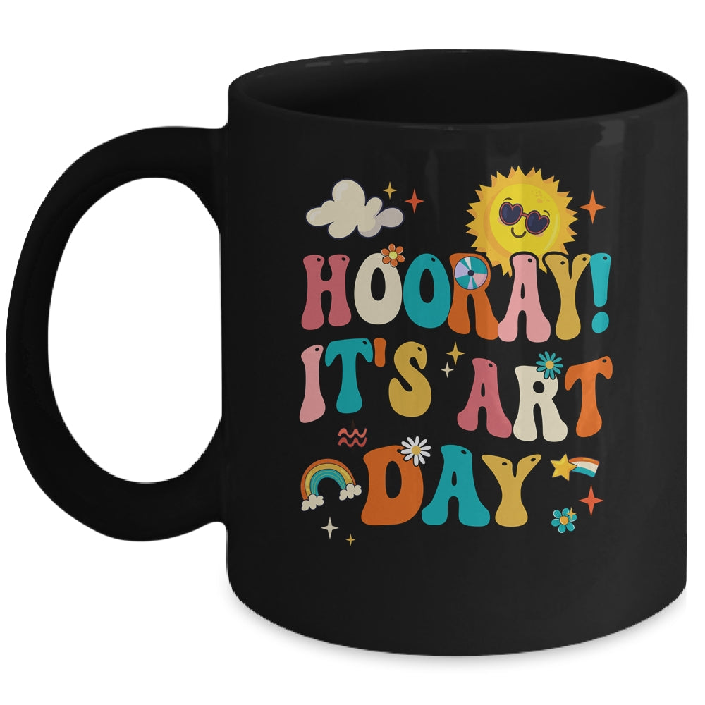 Hooray It's Art Day Art Teacher Rainbow Cute Student Teacher Mug | siriusteestore