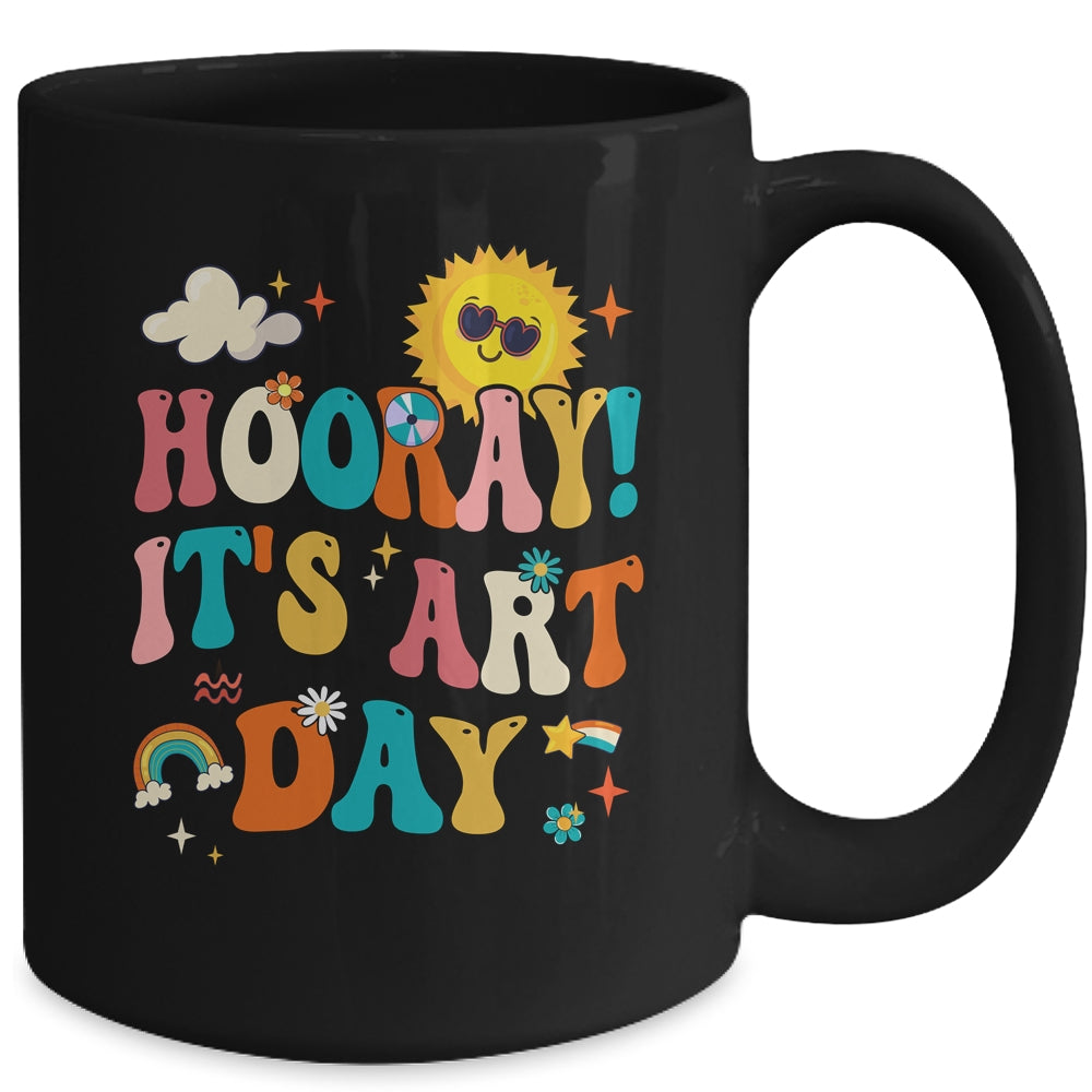 Hooray It's Art Day Art Teacher Rainbow Cute Student Teacher Mug | siriusteestore