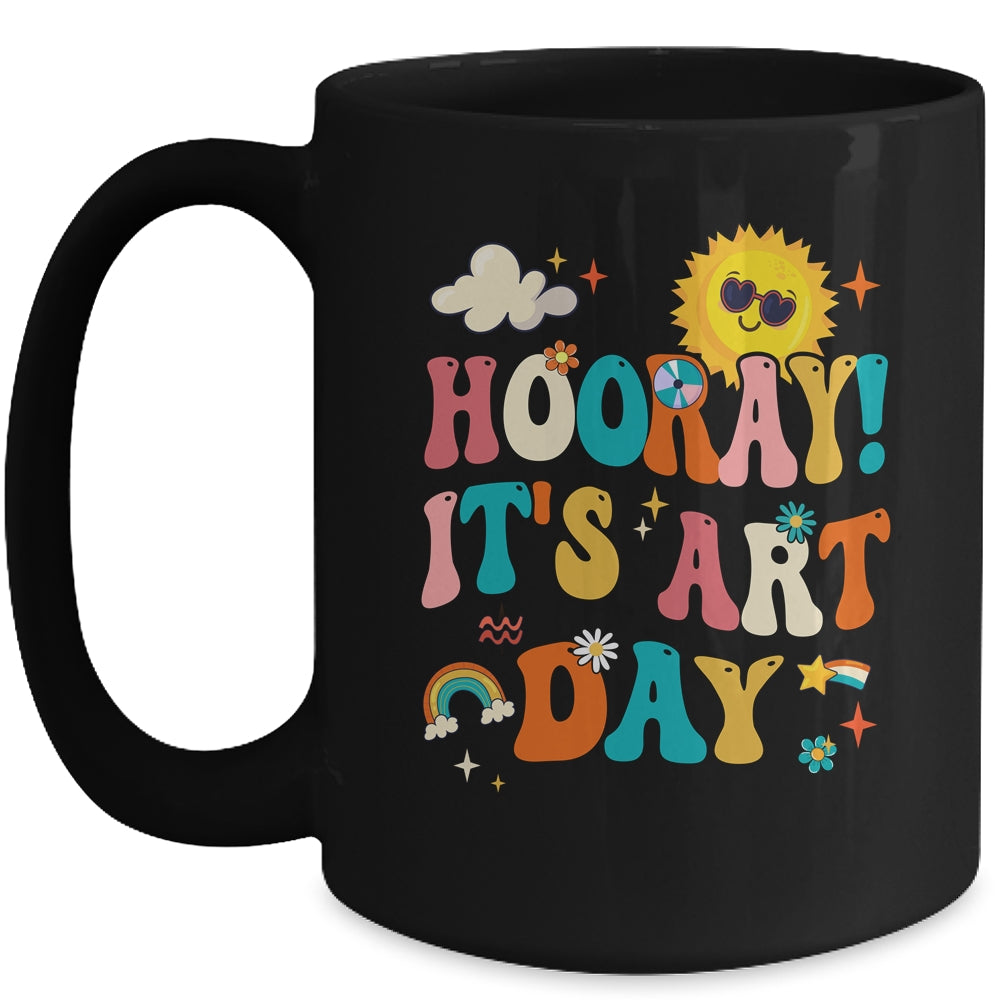 Hooray It's Art Day Art Teacher Rainbow Cute Student Teacher Mug | siriusteestore
