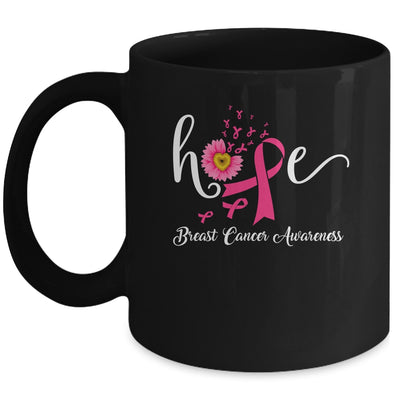 Hope Breast Cancer Pink Ribbons Sunflower October Month Mug | siriusteestore