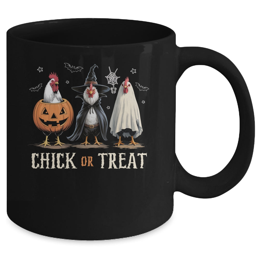 Horror Funny Chick Or Treat Chickens Ghost Witchy Halloween Mug | siriusteestore