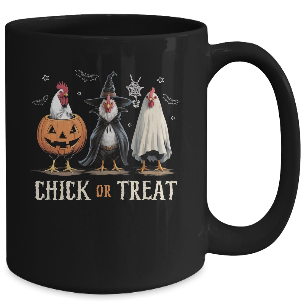 Horror Funny Chick Or Treat Chickens Ghost Witchy Halloween Mug | siriusteestore