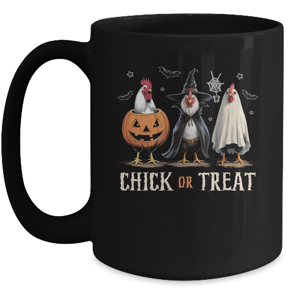 Horror Funny Chick Or Treat Chickens Ghost Witchy Halloween Mug | siriusteestore