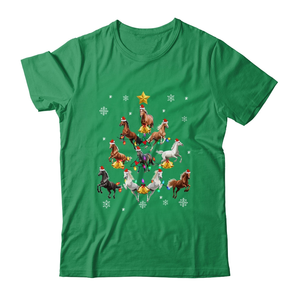Horses Christmas Tree Horse Lover Xmas For Women Girls Shirt & Sweatshirt | siriusteestore