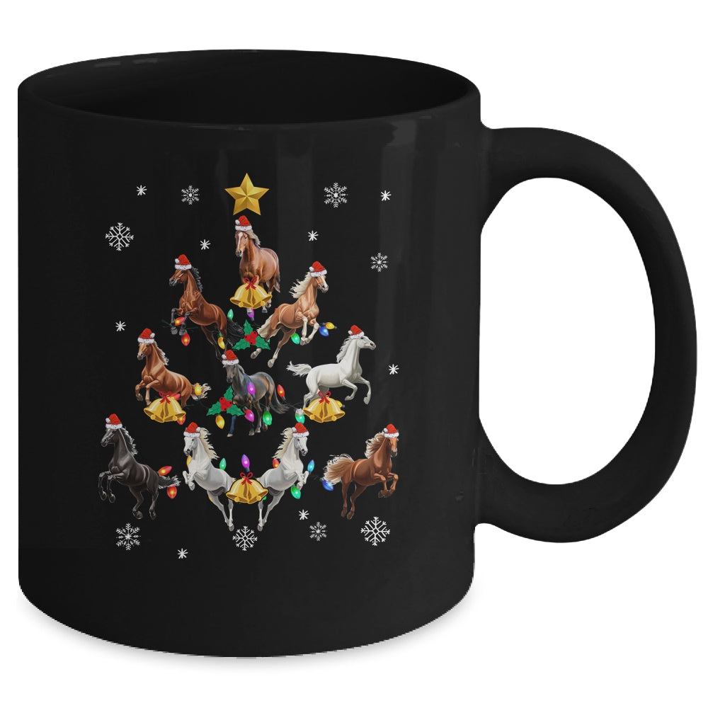 Horses Christmas Tree Horse Lover Xmas For Women Girls Mug | siriusteestore