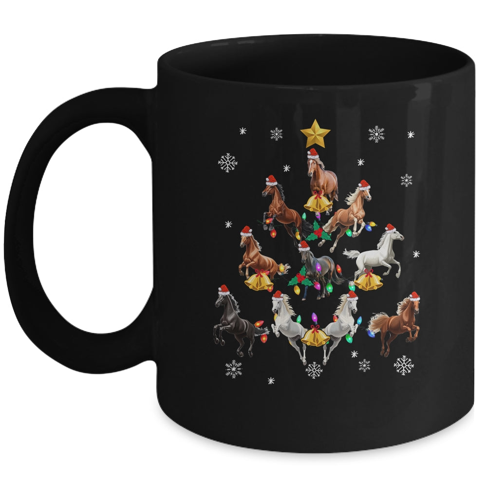 Horses Christmas Tree Horse Lover Xmas For Women Girls Mug | siriusteestore