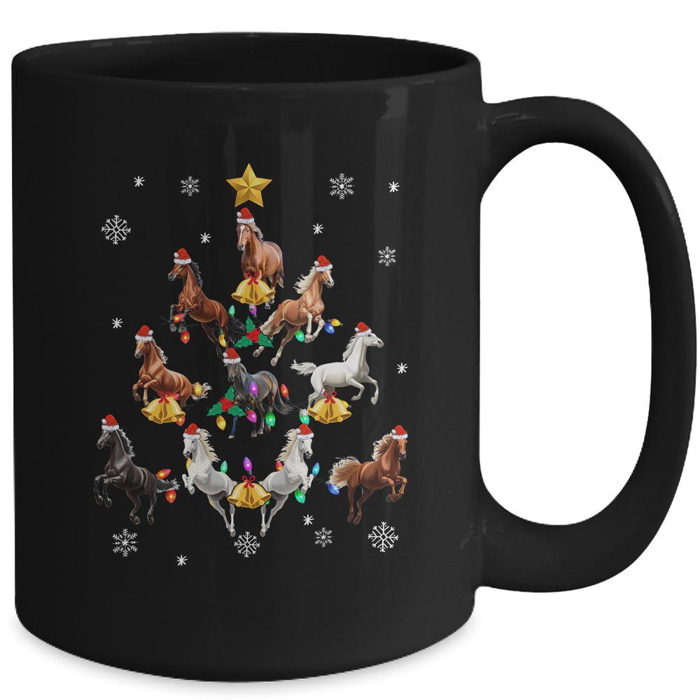 Horses Christmas Tree Horse Lover Xmas For Women Girls Mug | siriusteestore