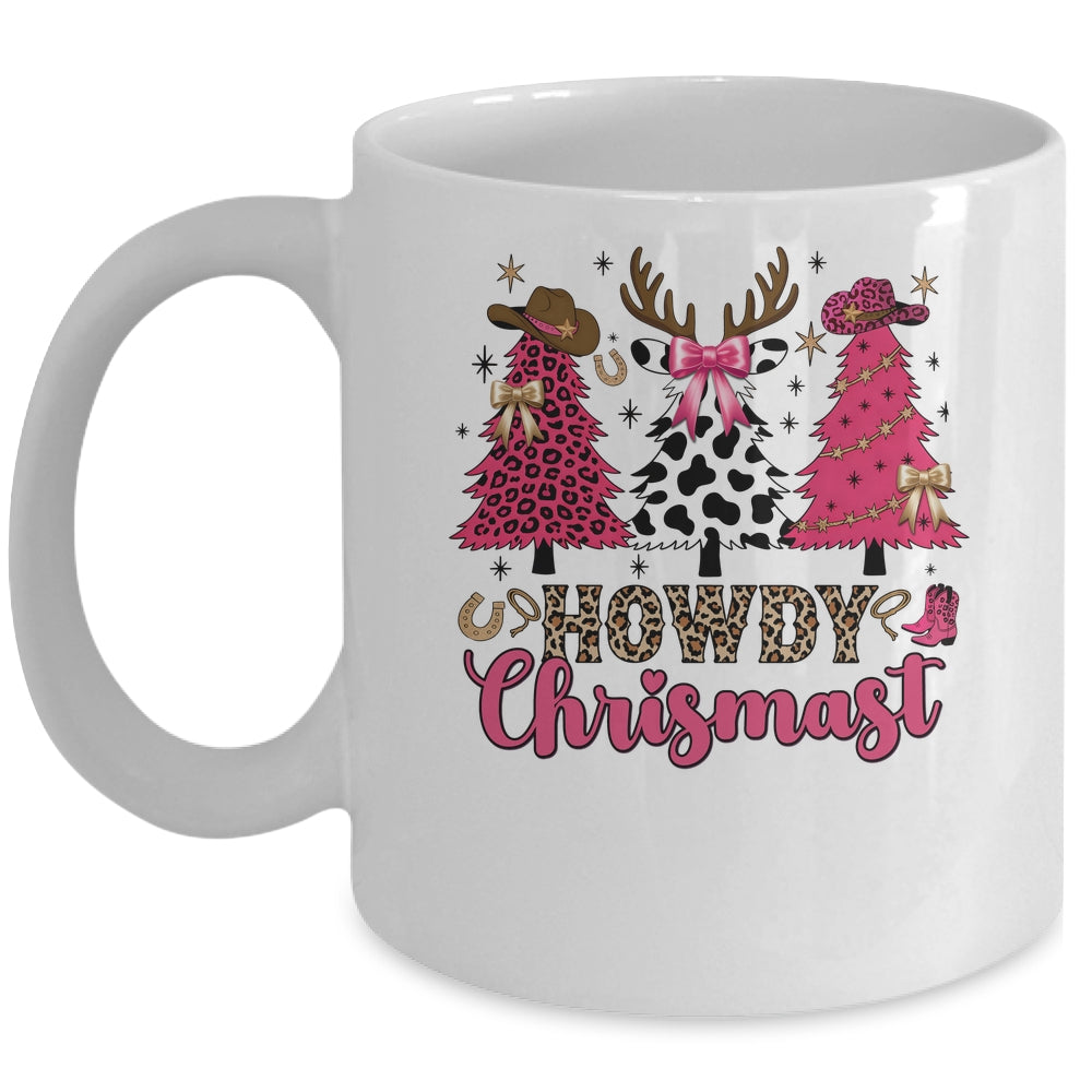 Howdy Christmas Cowgirl Western Christmas Trees Coquette Mug | siriusteestore