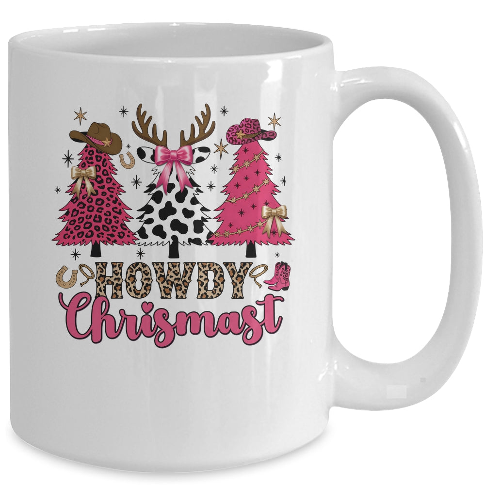 Howdy Christmas Cowgirl Western Christmas Trees Coquette Mug | siriusteestore
