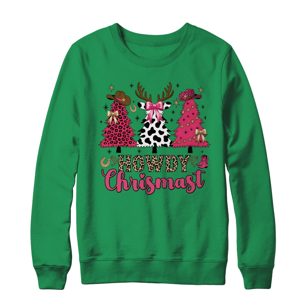 Howdy Christmas Cowgirl Western Christmas Trees Coquette Shirt & Sweatshirt | siriusteestore