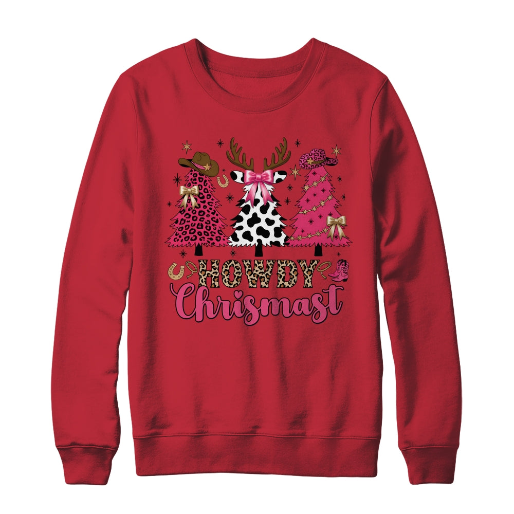 Howdy Christmas Cowgirl Western Christmas Trees Coquette Shirt & Sweatshirt | siriusteestore