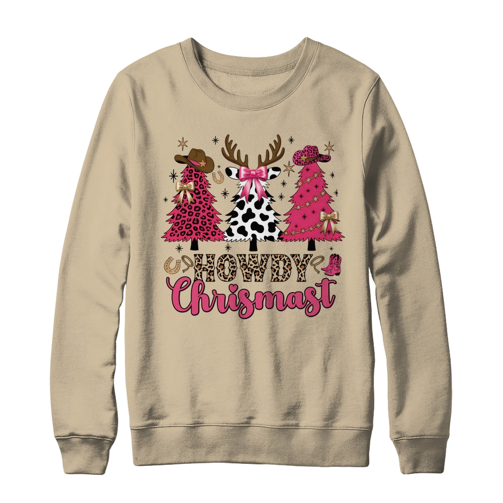 Howdy Christmas Cowgirl Western Christmas Trees Coquette Shirt & Sweatshirt | siriusteestore