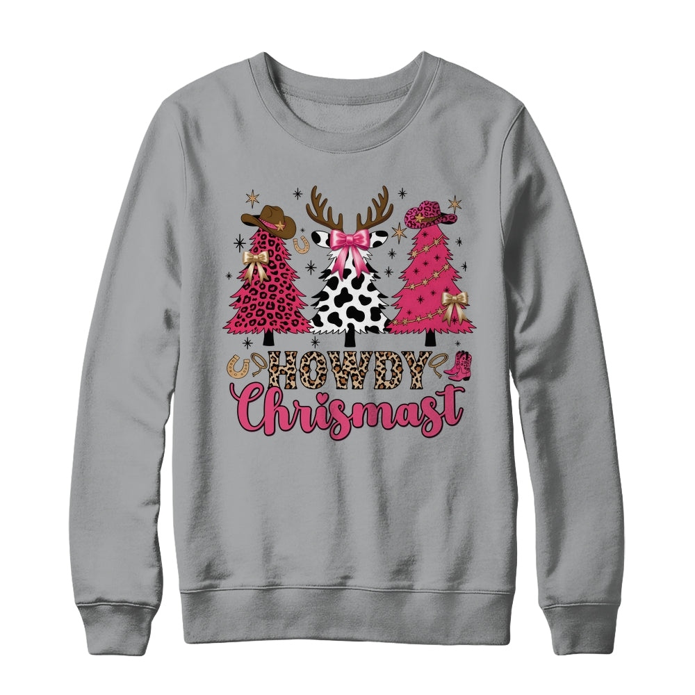 Howdy Christmas Cowgirl Western Christmas Trees Coquette Shirt & Sweatshirt | siriusteestore