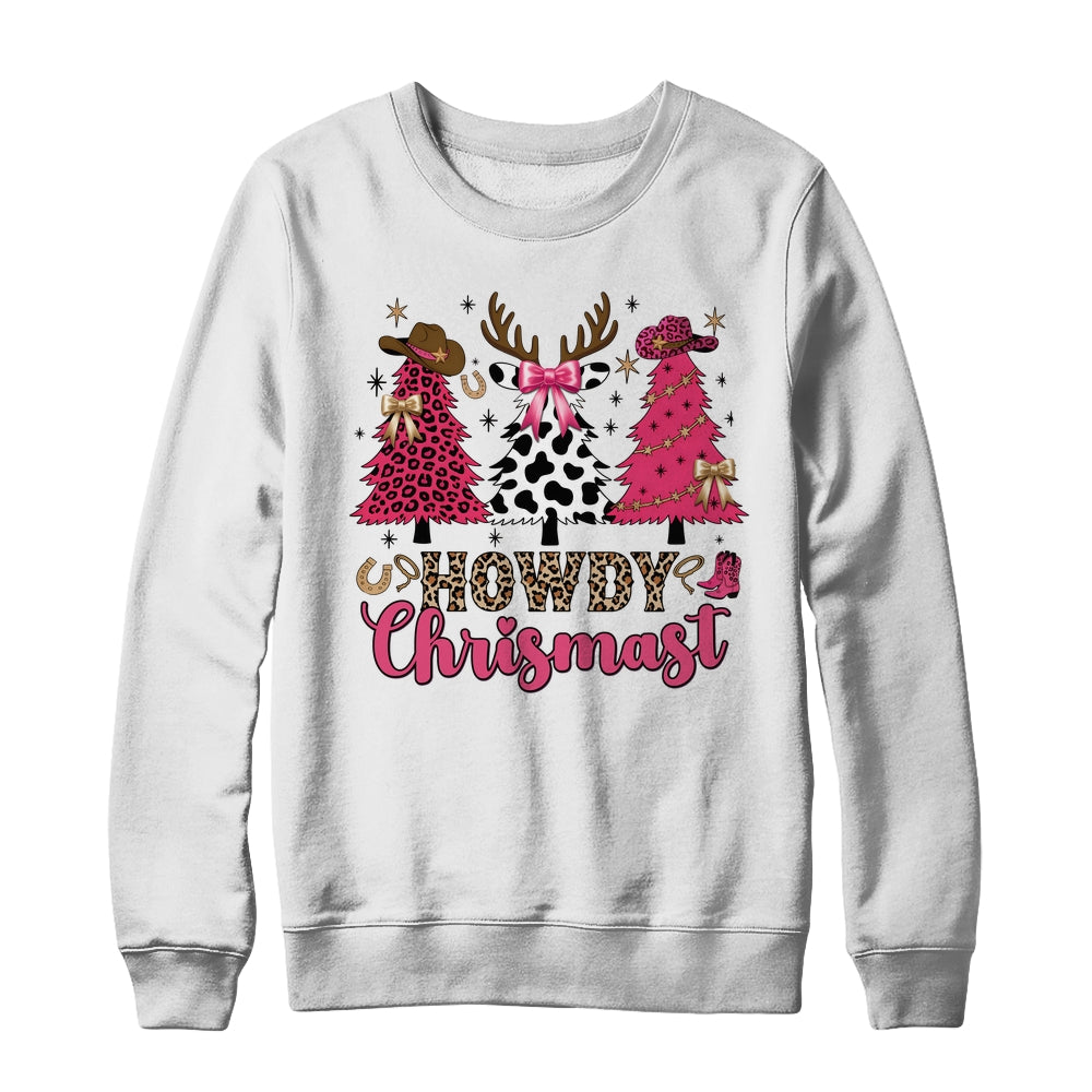 Howdy Christmas Cowgirl Western Christmas Trees Coquette Shirt & Sweatshirt | siriusteestore