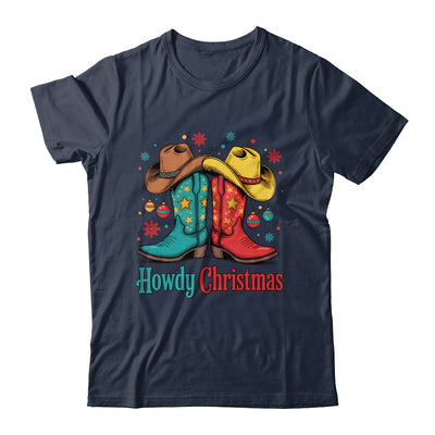 Howdy Christmas Xmas Cowboy Boots Western Men Holiday Shirt & Sweatshirt | siriusteestore