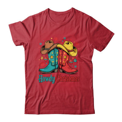 Howdy Christmas Xmas Cowboy Boots Western Men Holiday Shirt & Sweatshirt | siriusteestore