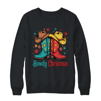 Howdy Christmas Xmas Cowboy Boots Western Men Holiday Shirt & Sweatshirt | siriusteestore