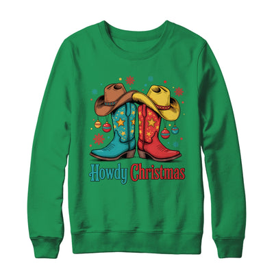 Howdy Christmas Xmas Cowboy Boots Western Men Holiday Shirt & Sweatshirt | siriusteestore