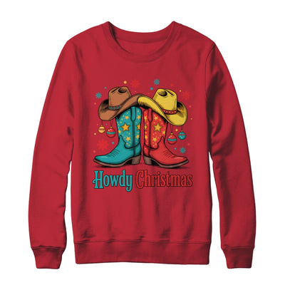 Howdy Christmas Xmas Cowboy Boots Western Men Holiday Shirt & Sweatshirt | siriusteestore