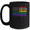 Human USA LGBT Flag Gay Pride Transgender Rainbow Lesbian Mug | siriusteestore