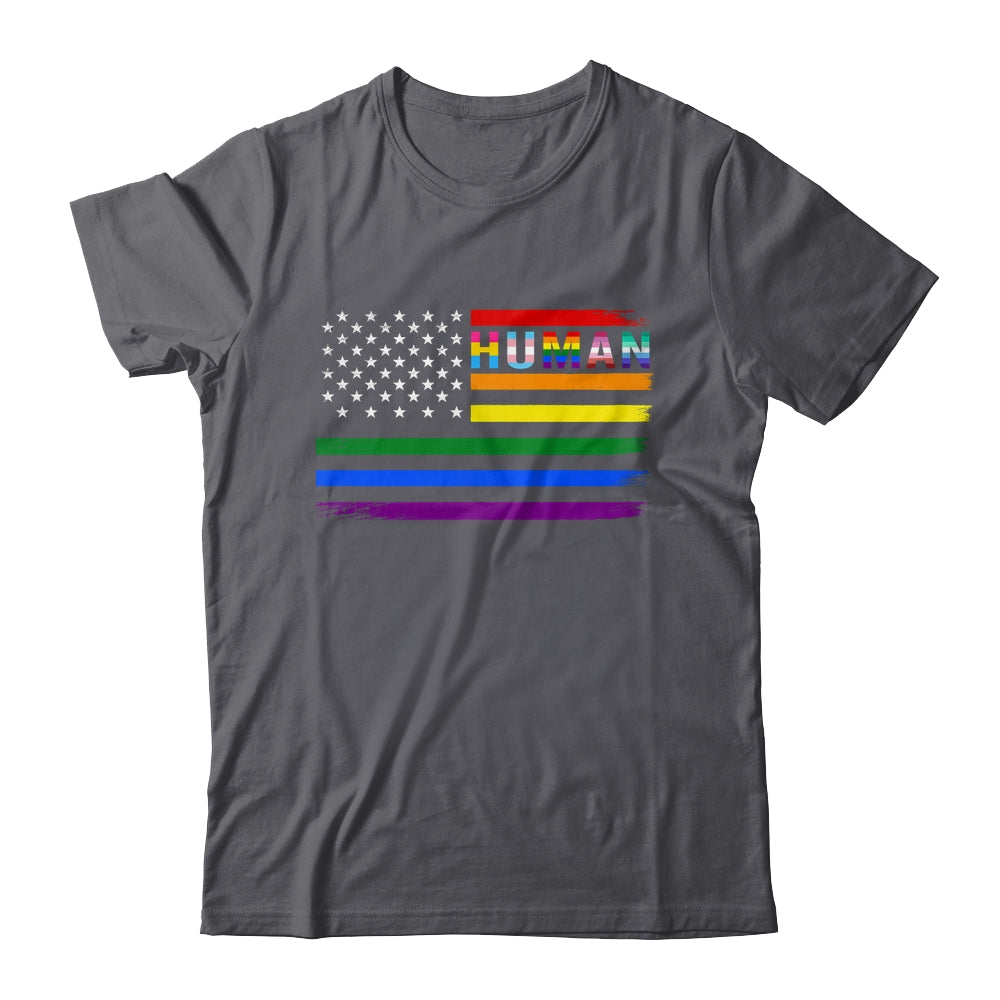 Human USA LGBT Flag Gay Pride Transgender Rainbow Lesbian Shirt & Hoodie | siriusteestore