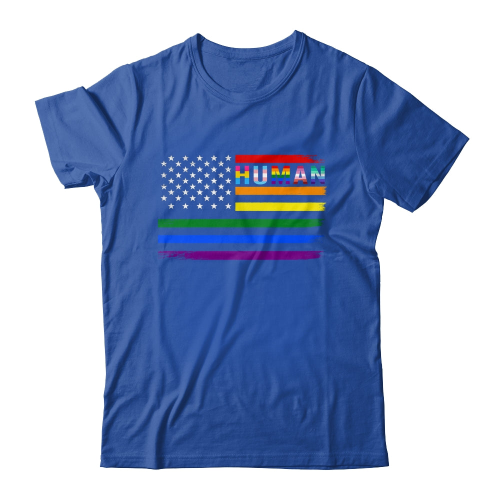 Human USA LGBT Flag Gay Pride Transgender Rainbow Lesbian Shirt & Hoodie | siriusteestore