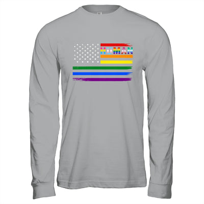 Human USA LGBT Flag Gay Pride Transgender Rainbow Lesbian Shirt & Hoodie | siriusteestore