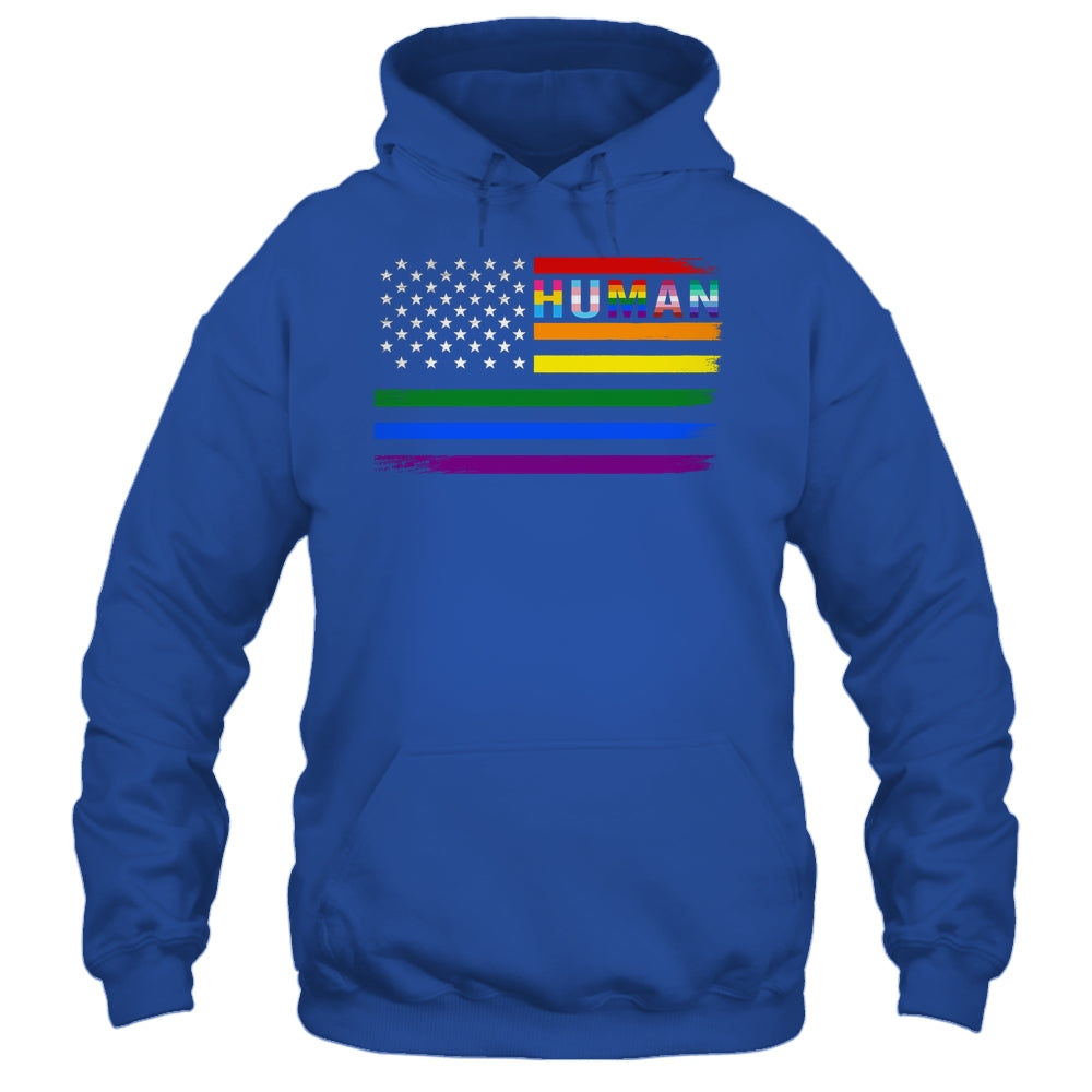 Human USA LGBT Flag Gay Pride Transgender Rainbow Lesbian Shirt & Hoodie | siriusteestore