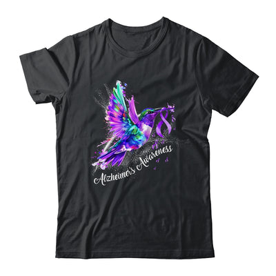 Hummingbird Holding Purple Ribbon Alzheimer's Awareness Shirt & Tank Top | siriusteestore
