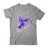 Hummingbird Holding Purple Ribbon Alzheimer's Awareness Shirt & Tank Top | siriusteestore