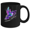 Hummingbird Holding Purple Ribbon Alzheimer's Awareness Mug | siriusteestore