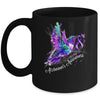 Hummingbird Holding Purple Ribbon Alzheimer's Awareness Mug | siriusteestore