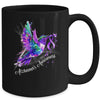 Hummingbird Holding Purple Ribbon Alzheimer's Awareness Mug | siriusteestore