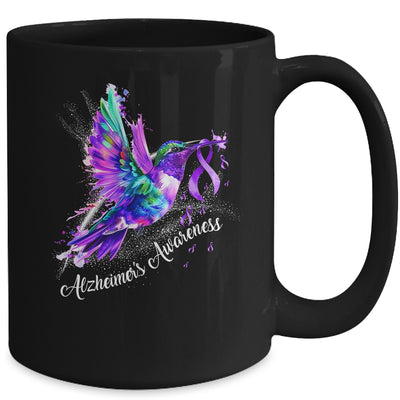 Hummingbird Holding Purple Ribbon Alzheimer's Awareness Mug | siriusteestore