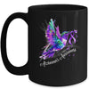 Hummingbird Holding Purple Ribbon Alzheimer's Awareness Mug | siriusteestore