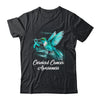 Hummingbird Holding Teal Ribbon Cervical Cancer Awareness Shirt & Hoodie | siriusteestore
