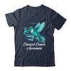 Hummingbird Holding Teal Ribbon Cervical Cancer Awareness Shirt & Hoodie | siriusteestore