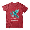 Hummingbird Holding Teal Ribbon Cervical Cancer Awareness Shirt & Hoodie | siriusteestore
