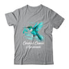 Hummingbird Holding Teal Ribbon Cervical Cancer Awareness Shirt & Hoodie | siriusteestore