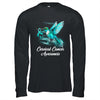 Hummingbird Holding Teal Ribbon Cervical Cancer Awareness Shirt & Hoodie | siriusteestore