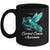 Hummingbird Holding Teal Ribbon Cervical Cancer Awareness Mug | siriusteestore