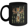 Hunting Fishing Faith Deer Cross Camouflage Flag Christian Mug | siriusteestore