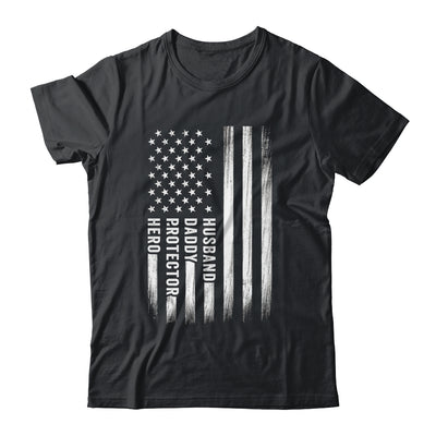 Husband Daddy Protector Hero Fathers Day American Flag Shirt & Hoodie | siriusteestore